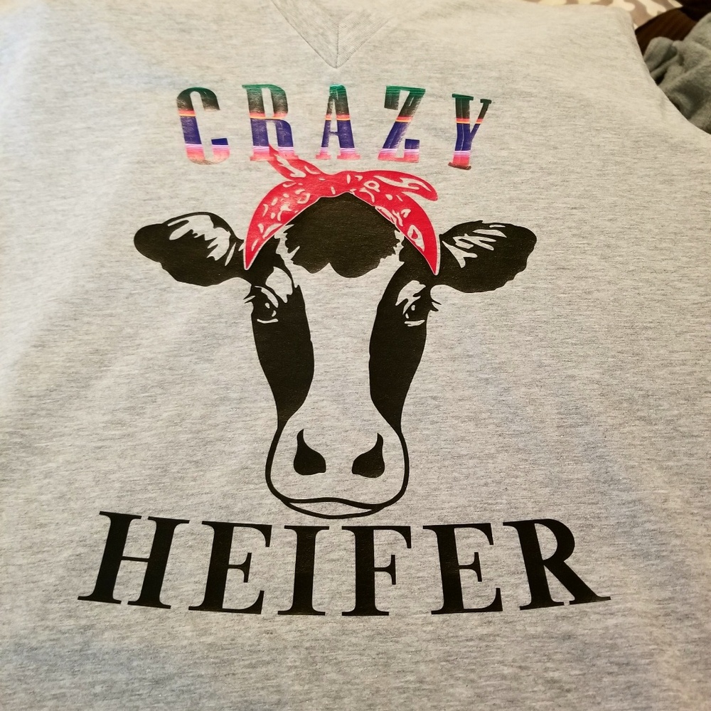 Vinyl Tshirt Design: Crazy Heifer